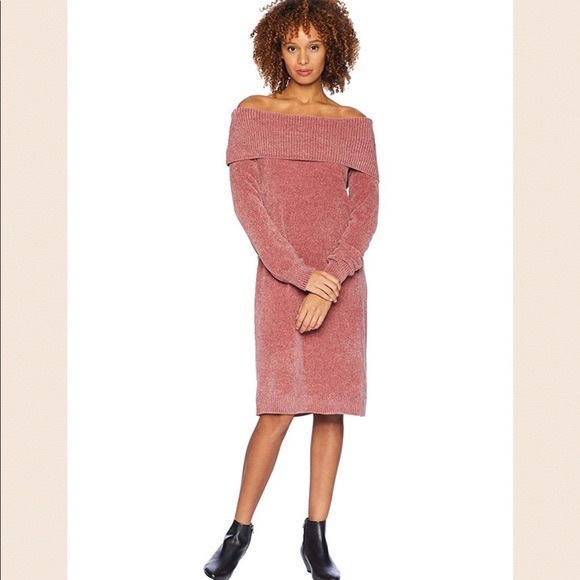 Nine West Dresses & Skirts - Nine West Mauve Chenille Off the Shoulder Dress M
